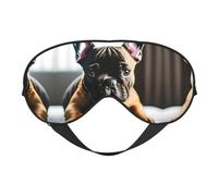 French Bulldog Print Soft Eye Mask - Adjustable Strap, Elastic Nighttime Shade for Meditation, Travel, and Yoga