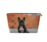 French Bulldog Print Toiletry Bag - Travel Makeup Storage Bag, Cosmetic Bags, Pu Leather Waterproof Lightweight Make Up Pouch Organiser for Girls, Women, and Men