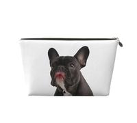 French Bulldog Print Toiletry Bag - Travel Makeup Storage Bag, Cosmetic Bags, Pu Leather Waterproof Lightweight Make Up Pouch Organiser for Girls, Women, and Men
