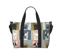 French Bulldog Print Waterproof Travel Tote Bag,Carry On Weekender Duffle for Gym Overnight
