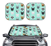 French Bulldog Print Windshield Sun Shade 2-Piece Foldable Car Front Window Protector Sunshade for Car Truck SUV Blocks Uv Rays Sun Visor
