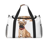 (French Bulldog Printed) Durable Twill Travel Tote Bag Large Capacity Handheld & Crossbody Bag for Weekend Trips,Sports,and Outdoor Activities
