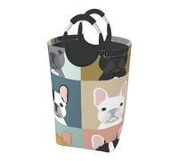 French Bulldog Printed, Laundry Hamper, Collapsible Laundry Basket Large Durable Storage Bin with Handles 50L