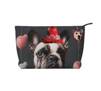 French Bulldog Printed Makeup Bag Corduroy Travel Cosmetic Bags Cosmetic Case Toiletry Bag Organizer for Women Mom Girls
