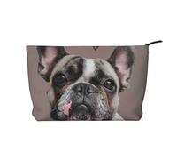 French Bulldog Printed Makeup Bag Corduroy Travel Cosmetic Bags Cosmetic Case Toiletry Bag Organizer for Women Mom Girls