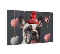 French Bulldog Printed Picture Puzzle 1000 Pieces,Personalised Jigsaw Puzzle,Wooden Jigsaw Puzzles For Adults And Kids,Fun Jigsaw Puzzles As A Xmas Gift Or Decorative Collection.