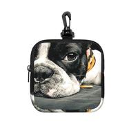 French Bulldog Printed, Square Zipper Storage Bag, Neoprene Coin Purse, Small Wallets, Change Pouch, Change Purse