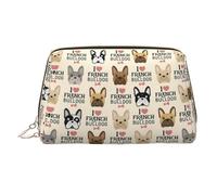 French Bulldog Printed Travel Toiletry Bag, Portable Storage Pouch with Three Interior Slots for Accessories