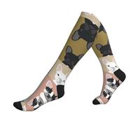 French Bulldog Printing Compression Socks 15-20mmhg - Supports Legs. For Office Workers,Socks For Sports ,Support Socks