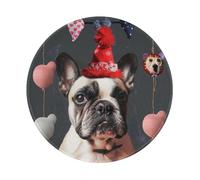 French Bulldog Prints Round Mouse Pad 2 PCS,Non-Slip Rubber Base Mousepad Mouse Mat for Laptop Computer Office 7.9 x 7.9 Inch