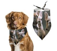 French Bulldog Puppies Dog Bandana Triangle Dog Scarf Washable Polyester Dog Bibs Cute Pet Bandana for Medium Large Dogs Puppy and Cats