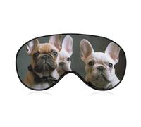 French Bulldog Puppies Sleep Mask Soft Comfortable Eye Mask with Adjustable Strap Eye Cover Eye Shade for Men Women Work Travel