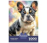 French Bulldog Puppy 1000 Pcs 3-Layer Cardboard Bulldog Puppy Classic Jigsaw, Hard Challenge, Stress Relief, Wall Decor & Family Collector Gift 52x38cm/1000pcs