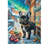 French Bulldog Puppy in Cozy Kitchen 500-piece Jigsaw Puzzle Set For Adults Teens 14+ Logic Skill Indoor Game Family Game Night Summer Recycled Cardboard 500 PCS