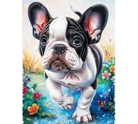 French Bulldog Puppy in Magical Forest 1000 Piece Count Premium Jigsaw Puzzle Accompany Fairy Tale Cute For Adults Teens 14+ Concentration Training Indoor Game Family Game Night