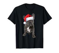 French Bulldog Puppy Santa Hat Cute Frenchie Christmas Dog T-Shirt