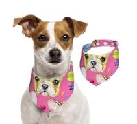 French Bulldog Puppy Watercolor,Dog Bandanas Cotton Pet Scarf Adjustable Bibs for Pet,M