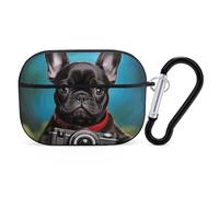 French Bulldog Puppy with Camera AirPod Pro Case, Anti Scratch Hard PC Cover with Keychain, AirPod Pro 2nd/1st Case Accessories for Women Men, Black-Style