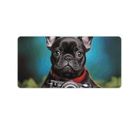 French Bulldog Puppy with Camera Desk Mat 30x60cm, Non-Slip Rubber Base with Stitched Edges, Waterproof Desk Pad for Keyboard & Mouse, Large Mouse Pad for Office Gaming