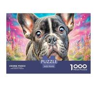 French Bulldog Puzzle 1000 Pcs Jigsaw Puzzle Challenge Paper Eco-friendly Puzzle for Adults & for Age 12 And Up 70x50cm/1000pcs