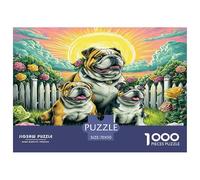 French Bulldog Puzzle 1000 Pcs Jigsaw Puzzle Challenge Paper Eco-friendly Puzzle for Adults & for Age 12 And Up 70x50cm/1000pcs