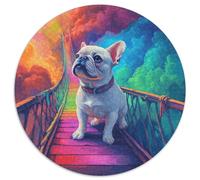 FRENCH BULLDOG Puzzle 1000 Piece Jigsaw Round Jigsaws Adults Kids Puzzles Fun Creativity & Gift Giving Perfect for Relaxation Adult Whimsical Challenges 1000pcs (67.5x67.5cm)