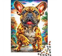 French Bulldog Puzzle 1000 Pieces, Whimsical Challenge Toy Jigsaw Puzzles for Adults And Kids Age 14 Years Up 52x38cm/1000pcs