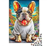 French Bulldog Puzzle 1000 Pieces, Whimsical Challenge Toy Jigsaw Puzzles for Adults And Kids Age 14 Years Up 52x38cm/1000pcs