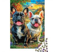 French Bulldog Puzzle 1000 Pieces, Whimsical Challenge Toy Jigsaw Puzzles for Adults And Kids Age 14 Years Up 52x38cm/1000pcs