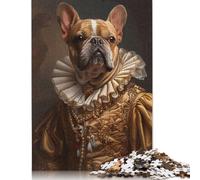 French Bulldog Puzzle for Adults 500 Pieces Wood Puzzles Home Educational Games DIY Toys 500pcs (52x38cm)