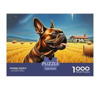 French Bulldog Puzzle Kid Age 12 Years Up Impossible And Difficult Challenge 1000 Pieces Pet Dog Challenging Puzzle Games Educational Games There Are Letters on The Back 70x50cm/1000pcs