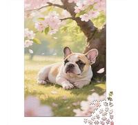 French Bulldog Puzzles 1000 Pieces Sunny Decoration Puzzle for Adults And Kids Gift Impossible Games Challenging Puzzles 1000pcs (75x50cm)