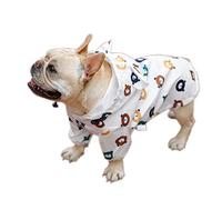 French Bulldog Raincoat, Hooded Dog Rain Jacket - Waterproof Rain Poncho for Puppy to Medium Dog (L-Back Length 40cm)