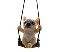 French Bulldog Rearview Mirror Magic Swinging Dog for Car Mirror - Dog Charm for Rear View Mirror, Cute Car Trailer Interior for RV Truck Van Saloon(French Bulldog Yellow)