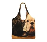 French Bulldog,Reusable Tote Bags Grocery Bags Large Capacity Canvas Shopping Shoulder bag