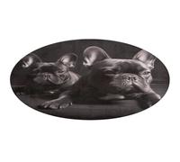French Bulldog Round Area Rug Non Slip Backing Doormat Water Absorbent Plush Throw Low-Pile Non-Slip Floor Mat Carpet for Living Room Bedroom Entryway Nursery Room 60 * 60cm
