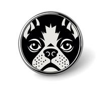 French Bulldog Round Badge Cute Enamel Lapel Pin Brooches Button Pin Personalized Clothing Decoration Unisex Badge Holder Hats Bags Shirts Decor