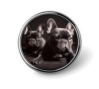 French Bulldog Round Badge for Men Women, Durable & Stylish Lapel Pins, Lightweight Metal Badges for Shirts, Jackets, Hats