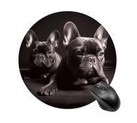 French Bulldog Round Mouse Pad 7.8 Inch, Portable Gaming Mouse Mat with Non-Slip Rubber Base & Smooth Surface, Waterproof Mousepad for PC, Laptop, Computer, Office, Home