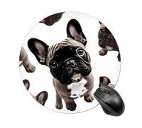 French Bulldog Round Mouse Pad Smooth Glide Gaming Mousepad Extra Density Portable Comfortable Mouse Mat for Desk, Home, Office 7.8x7.8 Inches
