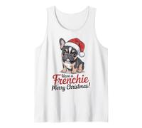 French Bulldog Santa Hat Have a Frenchie Merry Christmas Tank Top
