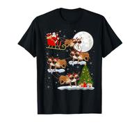French Bulldog Santa Sleigh Flying Funny Magical Christmas T-Shirt