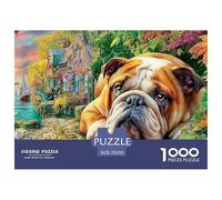 French Bulldog Scene Jigsaws 1000 Piece Puzzle Colourful Challenging Brainteasing Educational Games for Adults Kids 70x50cm/1000pcs