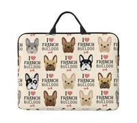 French Bulldog Seamless Pattern In Vintage Style, 14 Inch Laptop Sleeve, Notebook Bag Laptop Case Sleeve Briefcase with Handle