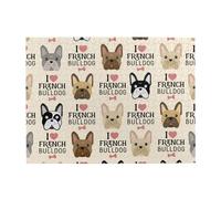 French Bulldog Seamless Pattern In Vintage Style Adults 500 Pieces Puzzles-Jigsaw Wooden Puzzle for Adults Elderly