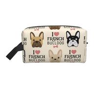 French Bulldog Seamless Pattern in Vintage StyleLarge Capacity Cosmetic Organizer，Travel Makeup Bag for Women