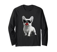 French Bulldog Sending a kiss with Bold red Lips Long Sleeve T-Shirt