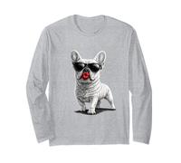 French Bulldog Sending a kiss with Bold red Lips Long Sleeve T-Shirt