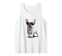 French Bulldog Sending a kiss with Bold red Lips Tank Top