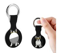 French Bulldog Silicone Protective Case Compatible for Airtag Tracker Holder with Key Ring for Men Women